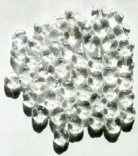 50 9mm 3-Petal Transparent Crystal Pansy Flower Beads